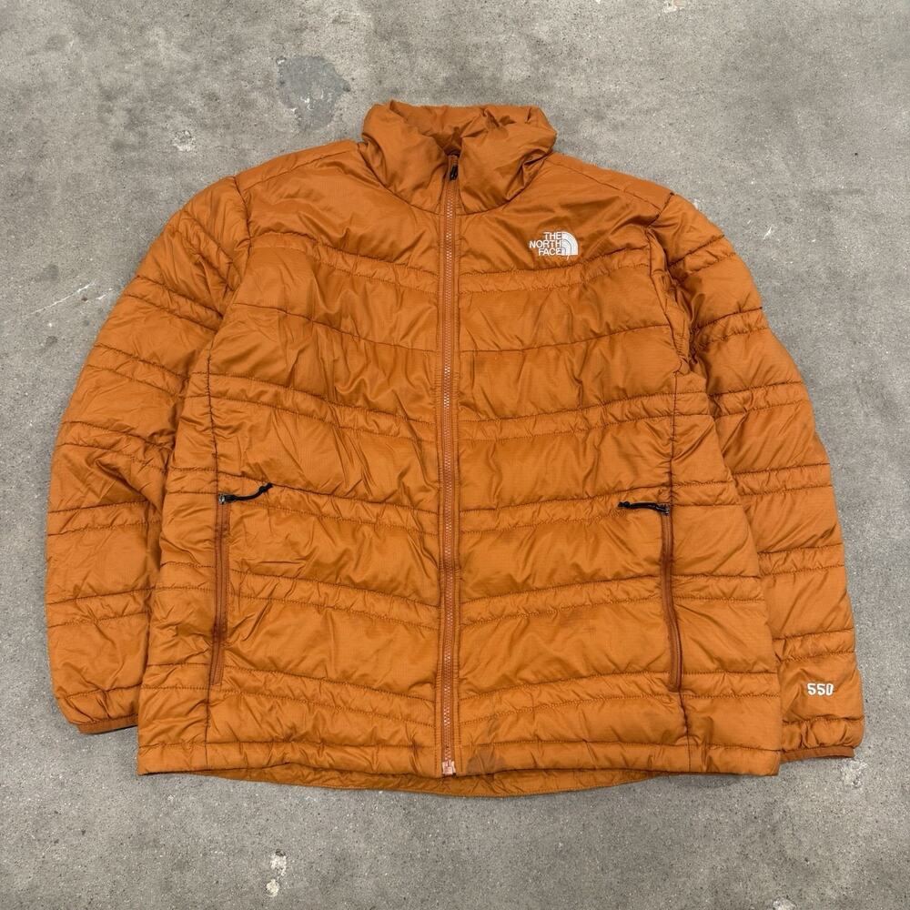The North Face Mens Minoqua Insulated 550-Down FZ Puffer Jacket Orange XL